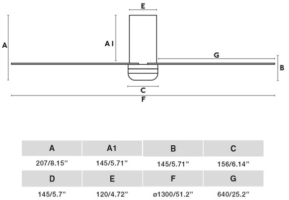 FARO 33831 - Stropný ventilátor PUNT TUB M hnedá/čierna pr. 130 cm + DO