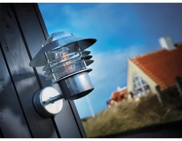 Nordlux - Vonkajšie nástenné svietidlo VEJERS 1xE27/60W/230V IP54 strieborné
