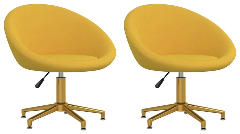 Jedálenské stoličky 2 ks žlté zamatové