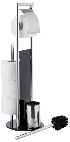 WENKO 24075800 - WC súprava RAVINA 20x707 cm nerez/strieborná/čierna