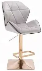 LuxuryForm DESIGN Barová stolička MILANO MAX VELUR na zlatej hranatej podstave - šedá