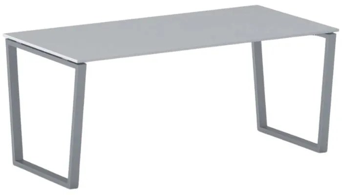 Kancelársky stôl PRIMO IMPRESS, sivostrieborná podnož, 1800 x 900 mm, sivá