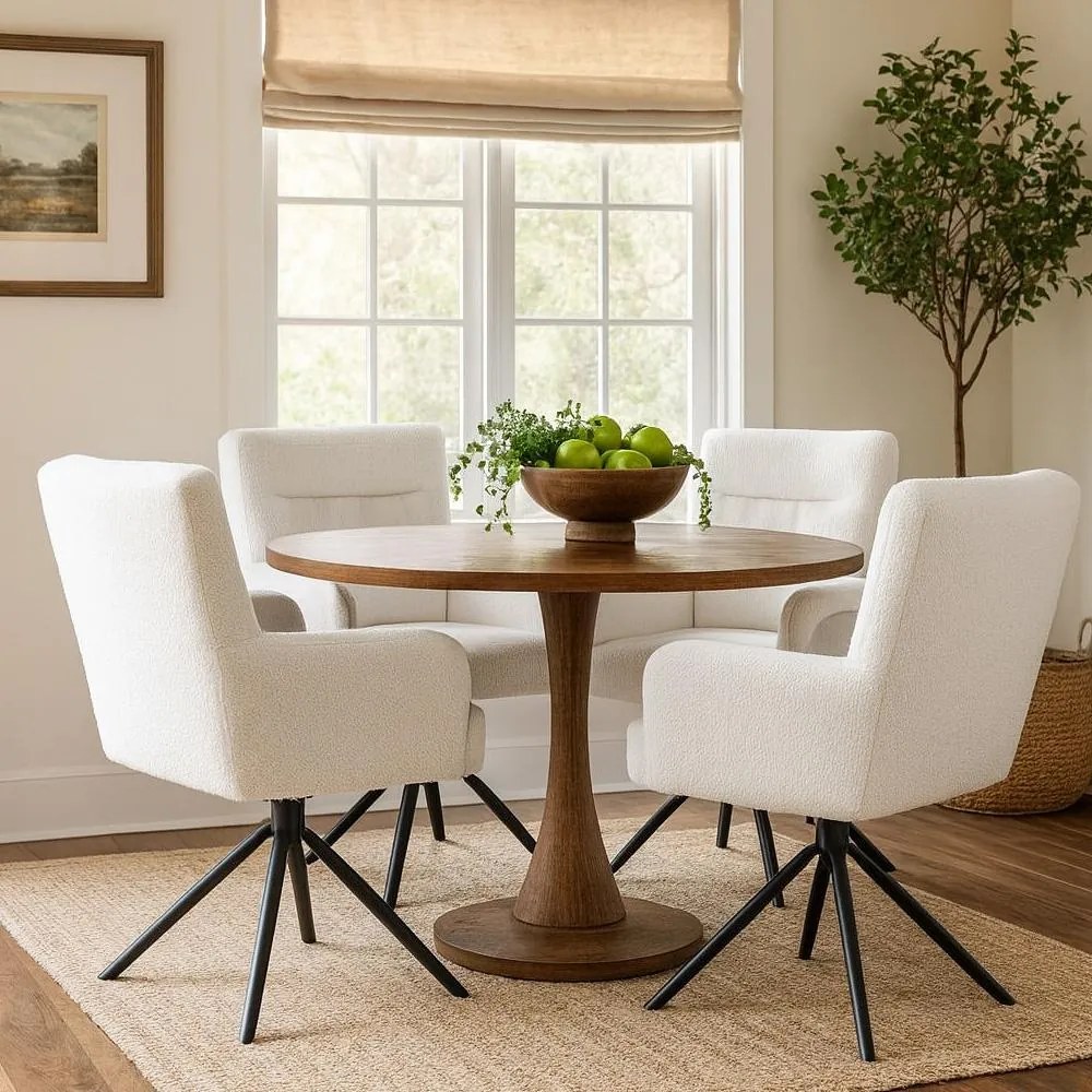 Set - 2 ks Otočná jedálenská stolička AVENBERG TESSA, biela