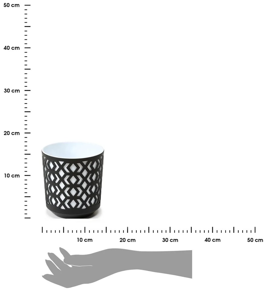 PLASTOVÝ KVETINÁČ ETNIC 15X14 CM ČIERNA