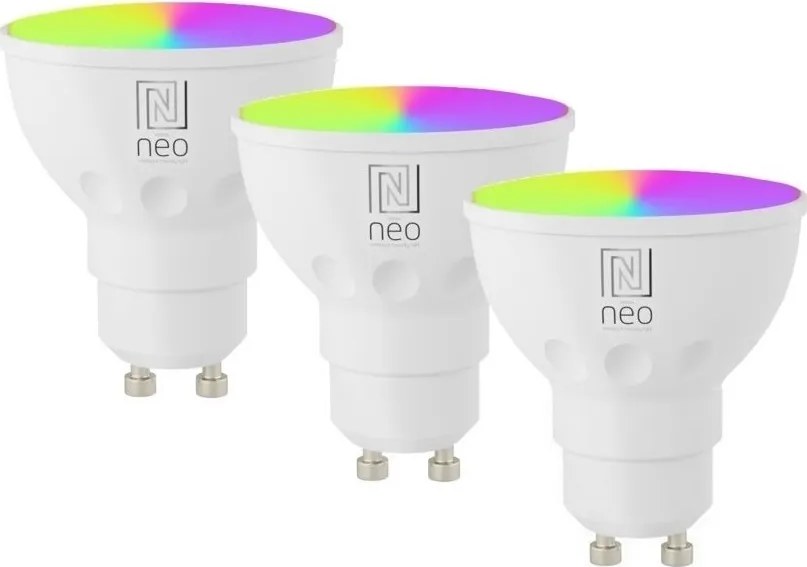 Immax NEO 07724CDO-SADA 3xLED RGB stmievateľná žiarovka GU10/4,8W/230V Wi-Fi Tuya+diaľkové ovládanie
