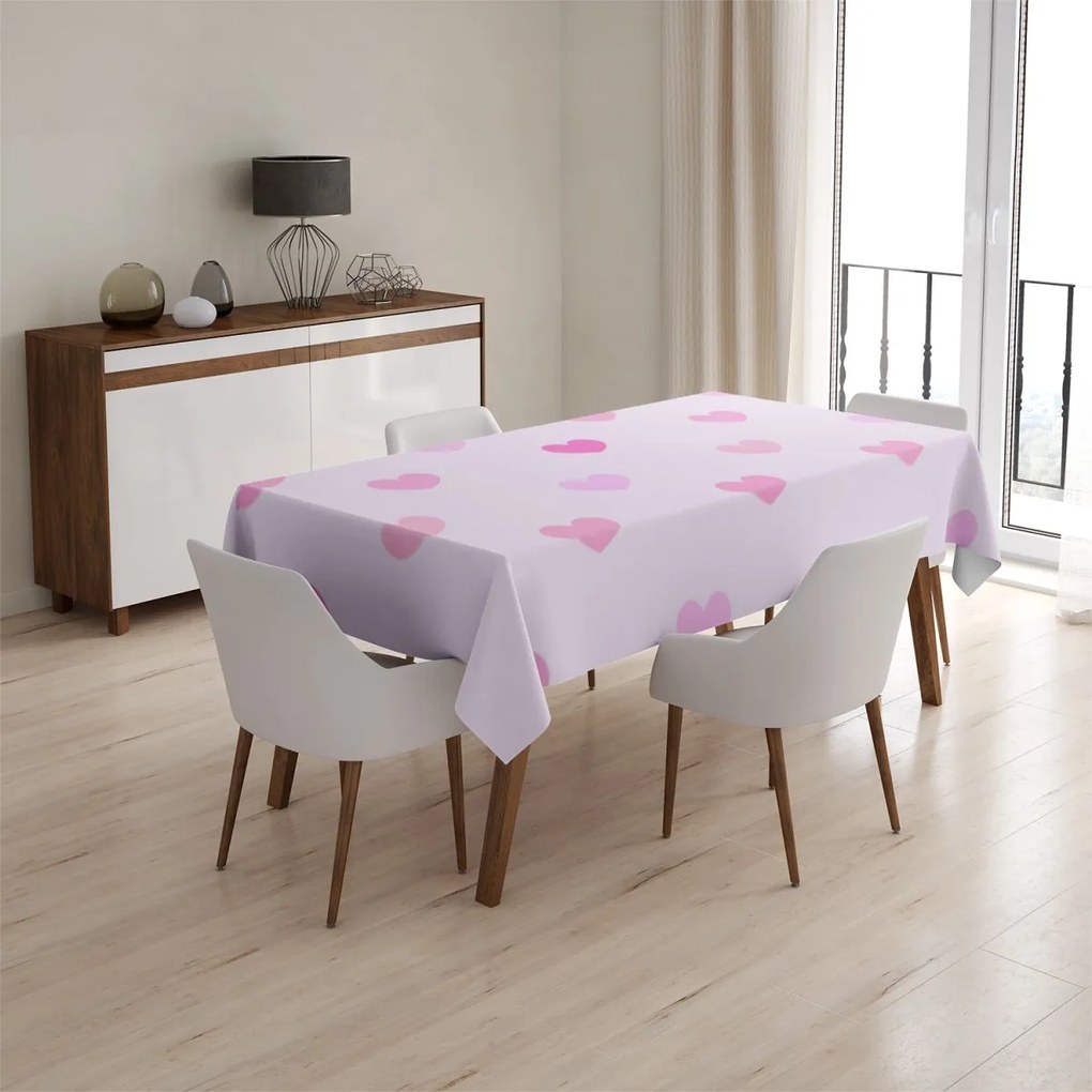 Sablio Obrus Ružové srdce - 90x90 cm