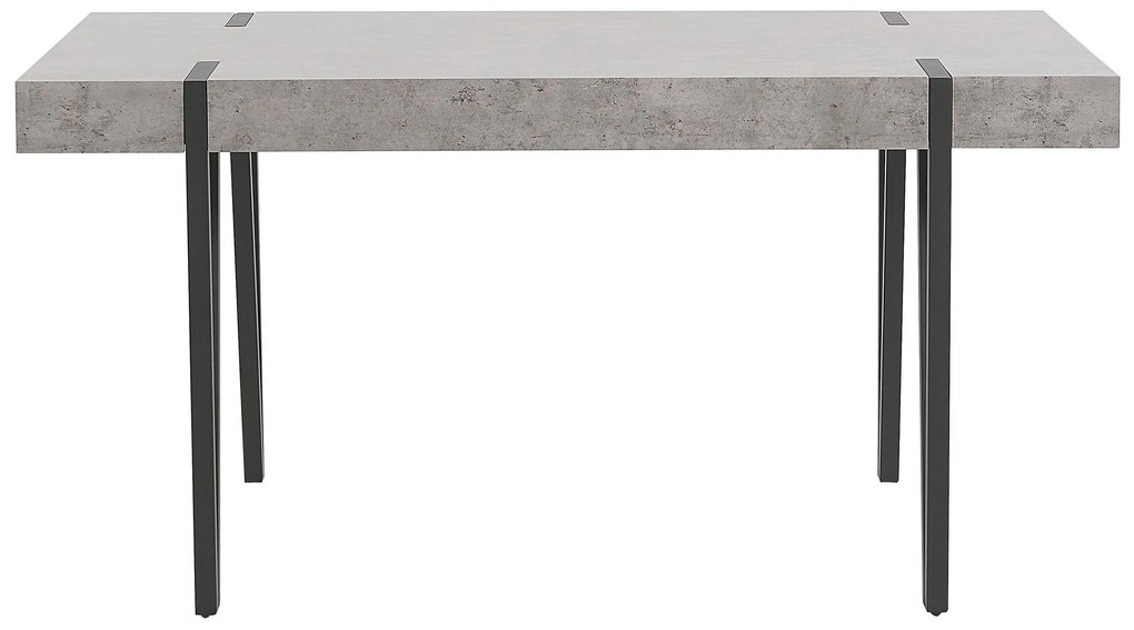 Jedálenský stôl 150 x 90 cm betónový vzhľad/čierna ADENA Beliani