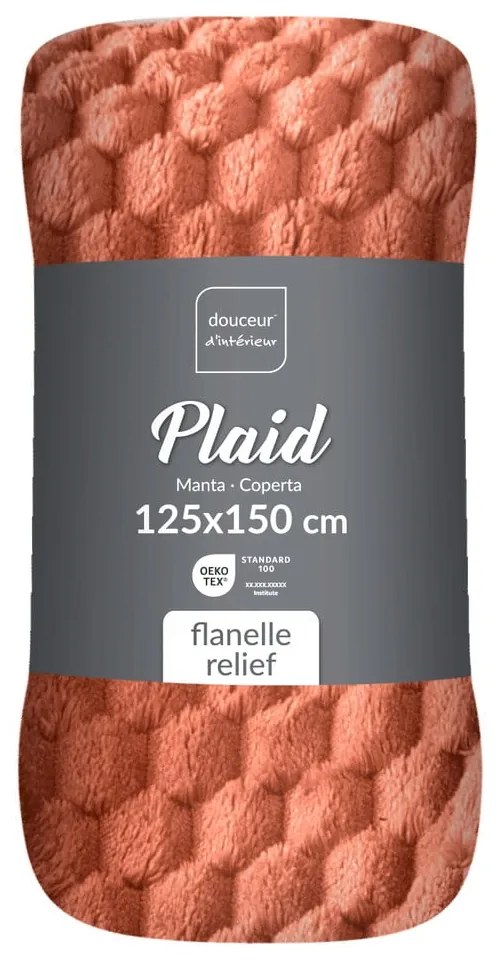 Deka z mikroflanelu v terakotovej farbe 125x150 cm Mini Frosty – douceur d'intérieur