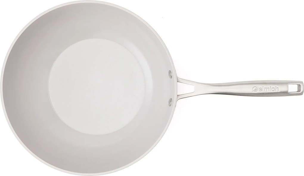 Elmich Nepriľnavá keramická panvica wok Zen Ø 28 cm – hnedá