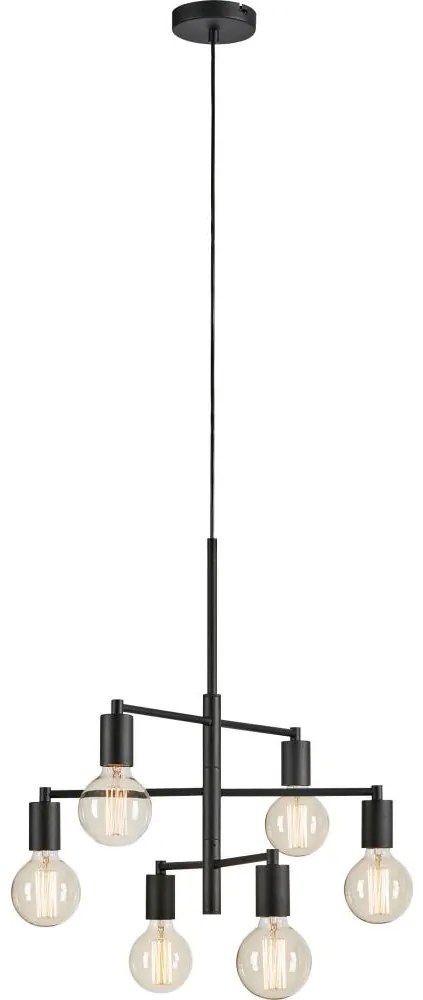 Markslöjd 108717 - Luster na lanku CIELO 6xE27/40W/230V čierna