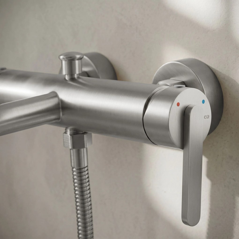 Rea Ontario Side, vaňová batéria s ručnou sprchovou súpravou, brúsená oceľ, REA-B6544