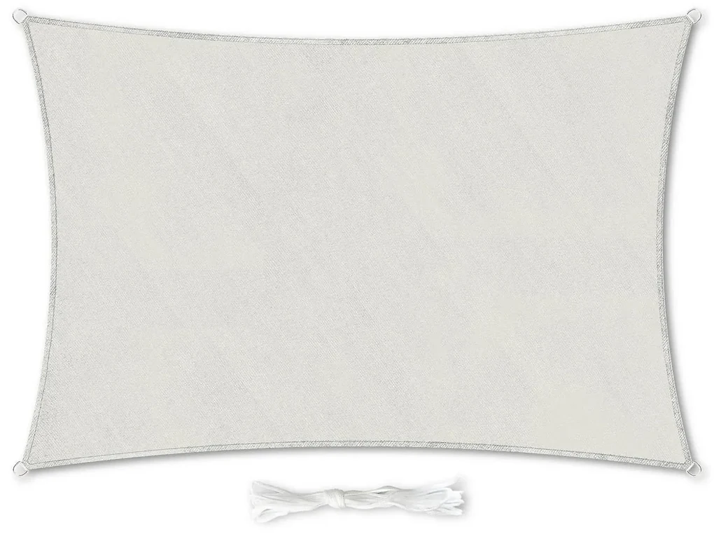Obdĺžniková slnečná clona, 2 x 4 m, s upevňovacími okami, polyester, priedušná