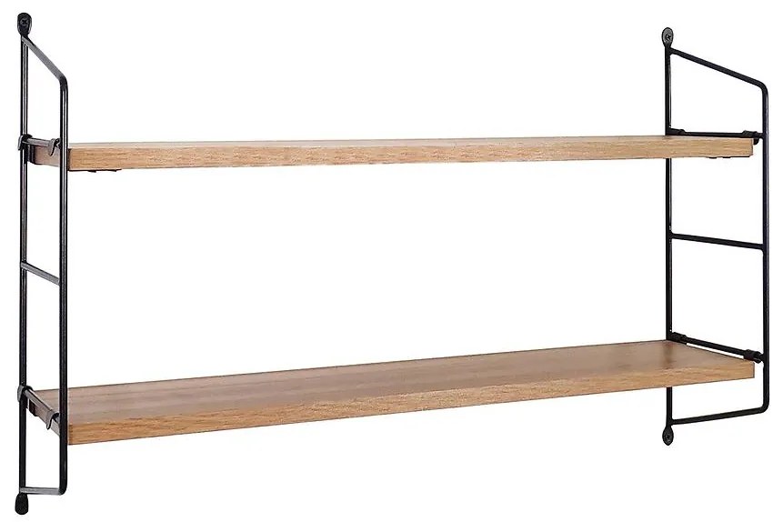 Závesná polička PD210915 prírodné drevo/čierna