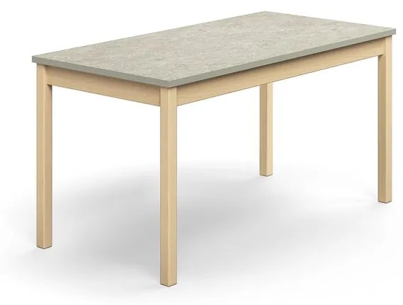 Stôl DECIBEL, 1400x700x720 mm, linoleum - svetlošedá, breza
