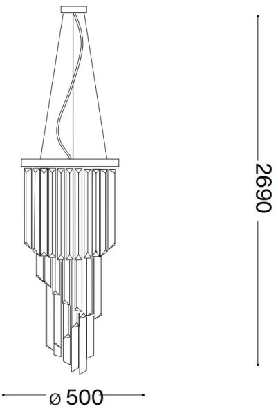 Ideal Lux - Krištáľový luster na lanku CARLTON 12xE14/40W/230V pr. 50 cm zlatá