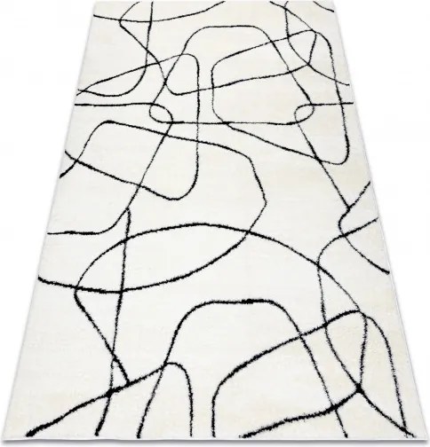 Dywany Łuszczów 120x170 cm Kusový koberec Mode 8522 abstract cream/black, biela, chodba / predsieň
