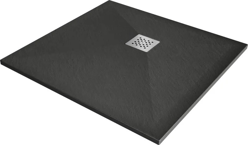 Mexen Stone+ štvorcový kompozitný sprchový kút 90 x 90 cm, antracit - 44719090