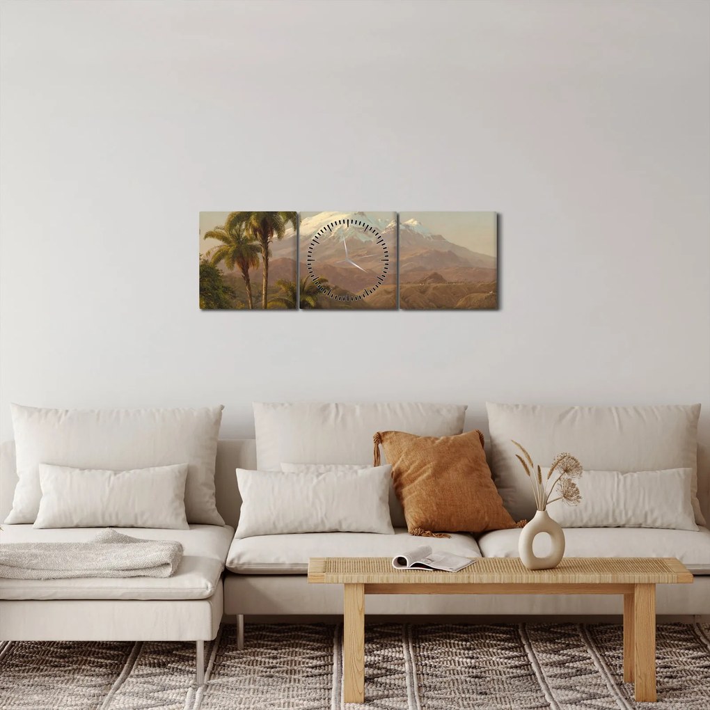 Obraz - Frederic Edwin Church, Tamaca Palms, reprodukcia (s hodinami) (90x30 cm)