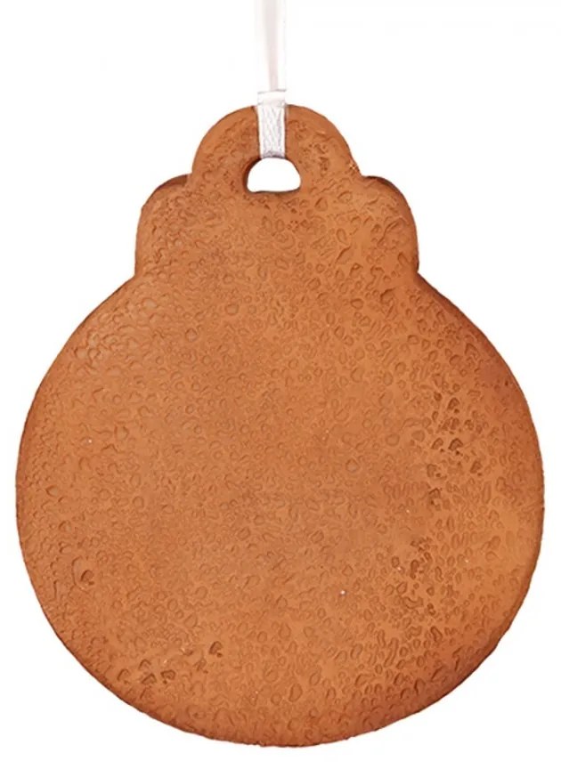 Hnedá vianočná závesná dekorácia perníková guľa - 8*2*10 cm