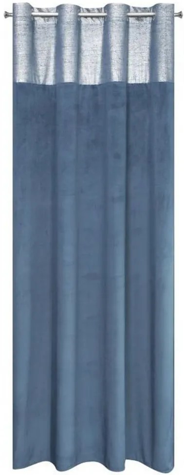 Modré zatemňovacie závesy s aplikáciou v hornej časti 140x250 cm
