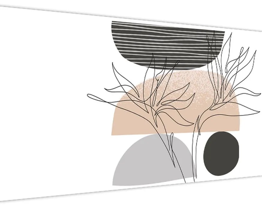 Obraz - Line art kvety N⁰2 (120x50 cm)