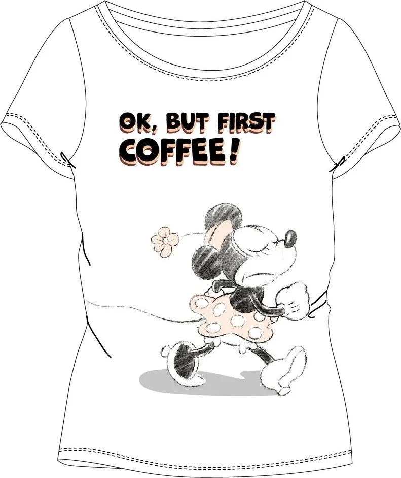 Dámske pyžamo Minnie Mouse - Disney - motív Ok, but first coffee - 100% bavlna, L