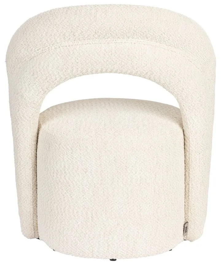 Krémové otočné kreslo z textílie buklé Seina – Dutchbone