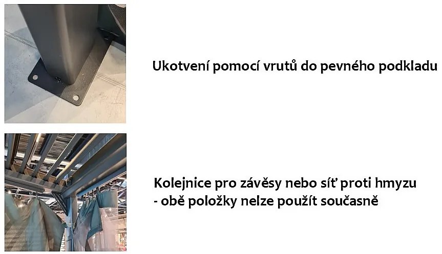 Deokork Záhradný hliníkový altánok elektrický MEGAN 6x3,6 m (grafit)