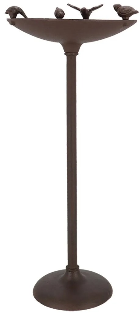 Napájadlo pre vtáky na nohe Stripe, 60x27 cm, liatina, hnedá