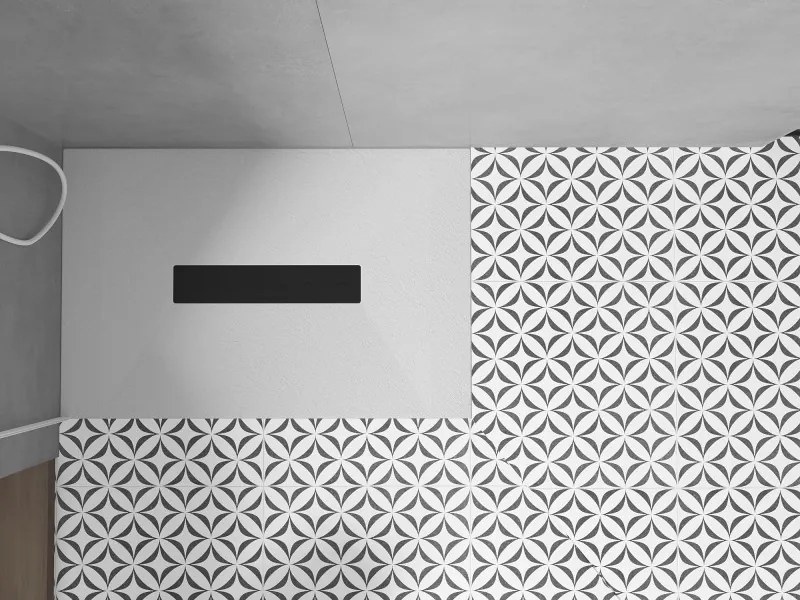 Mexen Toro, SMC obdĺžniková sprchová vanička 140 x 90 cm, biela, čierna krytka, 43109014-B