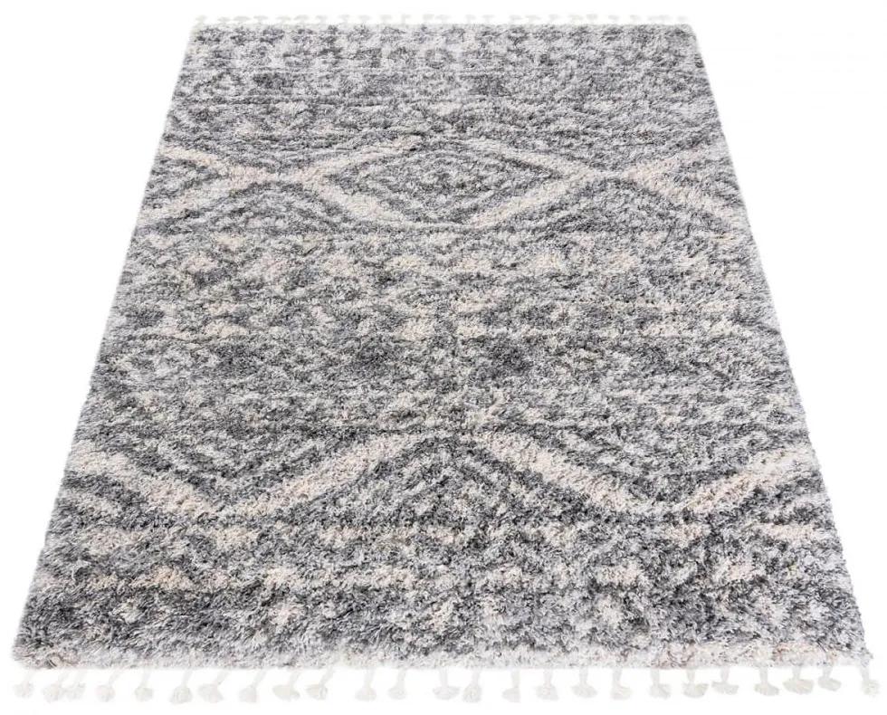 Kusový koberec shaggy Acama krémovo sivý 140x200cm