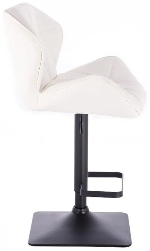 LuxuryForm DESIGN Barová stolička MILANO na čiernej hranatej podstave - biela