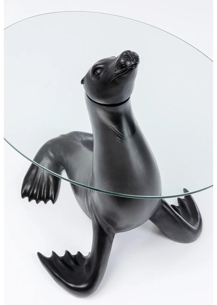 Sea Lion príručný stolík čierny Ø50 cm