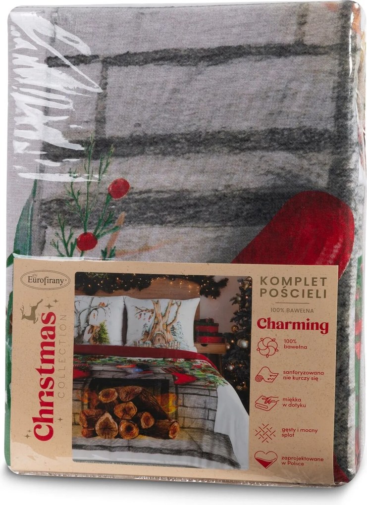 VIANOČNÉ RENFORCÉ OBLIEČKY CHARMING 200X220 CM, 2 KS 70X80 CM VZOROVANÉ