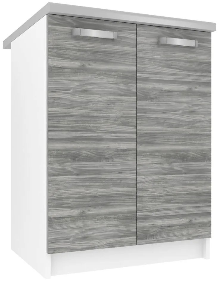 Kuchynská skrinka Belini spodná 60 cm šedý antracit Glamour Wood s pracovnou doskou   TOR SD2-60/0/WT/GW/0/U