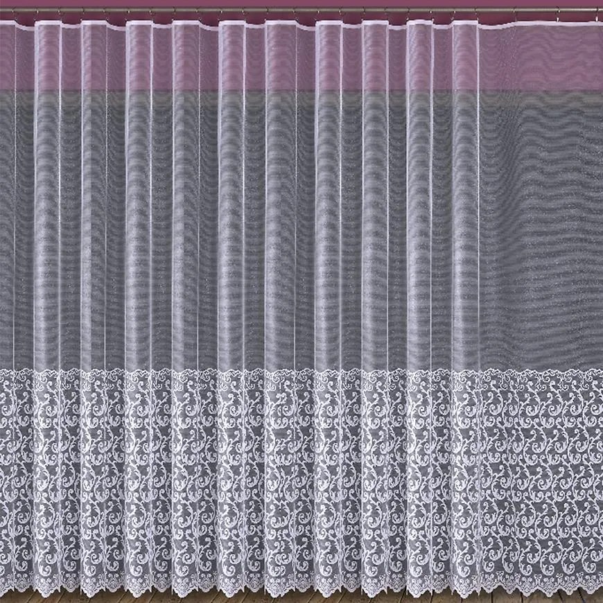 Žakarová záclona 630/D10/180 biely. Tovar na mieru