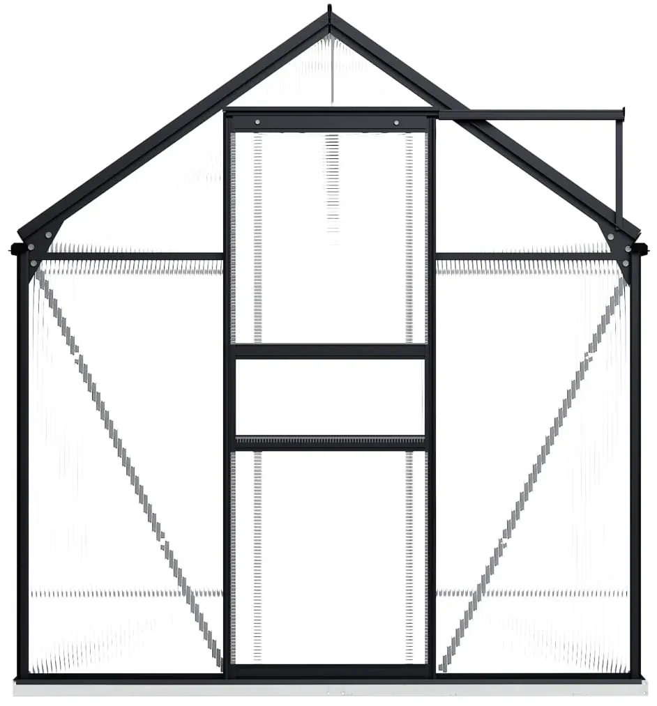 vidaXL Skleník s podkladovým rámom, antracitový, hliník 4,75 m²