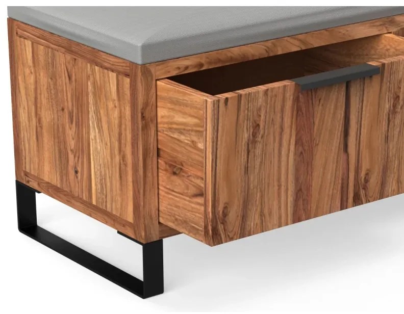 furniture-nabytek.cz - Masívna lavička Sydney z akáciového dreva, lakovaná, hnedá – 90×41×44 cm