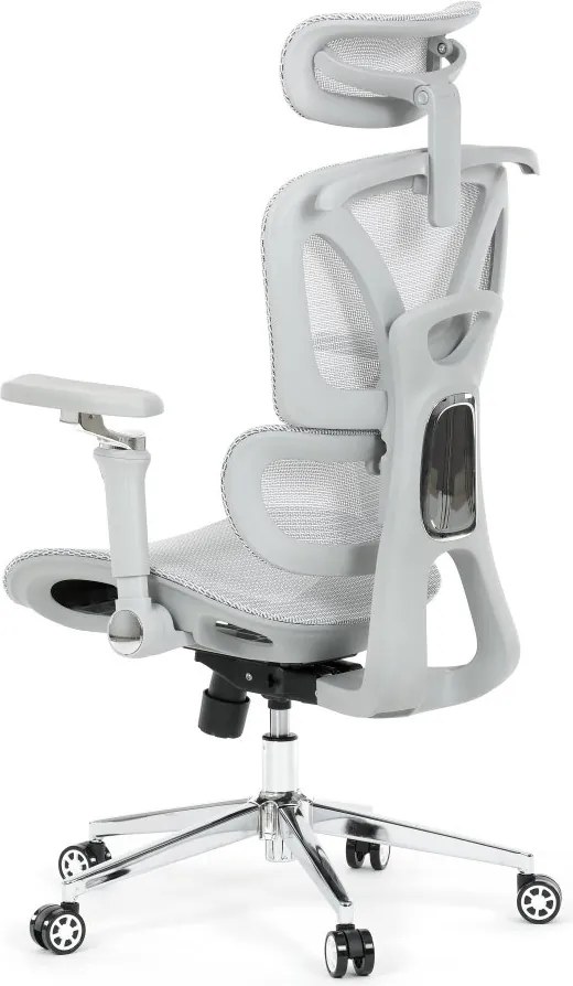 Kancelárska ergonomická stolička PORTE — sieťovina, sivá