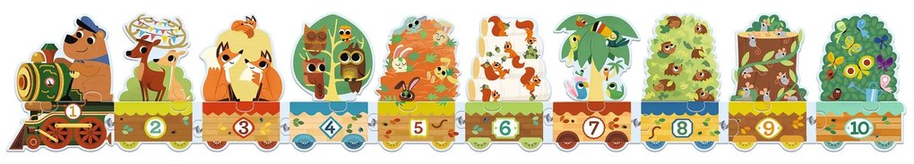 Puzzle - Učím sa počítať s lesnými zvieratkami