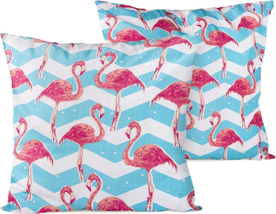 4home Obliečka na vankúšik Flamingo, 2x 40 x 40 cm
