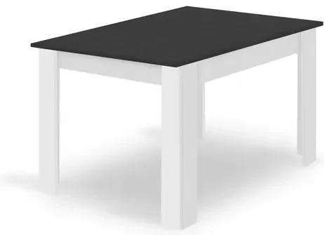 Čierny jedálenský stôl s bielymi nohami MADO 120x80