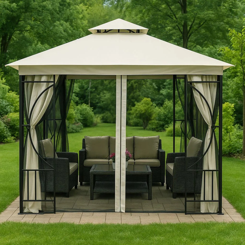 Moskytiéra do záhradného pavilónu 3x3 m s oknami a zipsami, MultiGarden