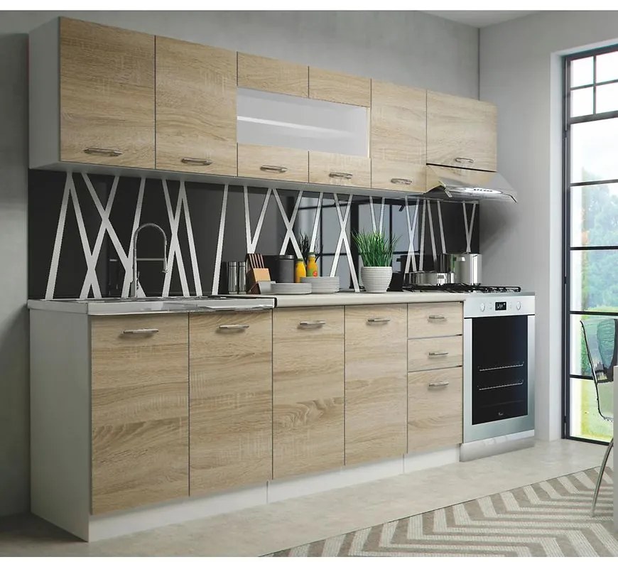 Kuchynská perla 260 zb 28mm sonoma/kor biely