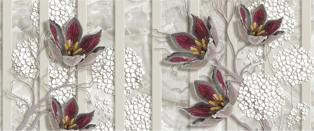Obraz - Dekoratívne kvety (120x50 cm)