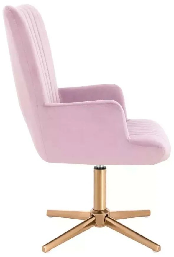 LuxuryForm DESIGN Kreslo AMADEO VELUR na zlatom kríži - levanduľa