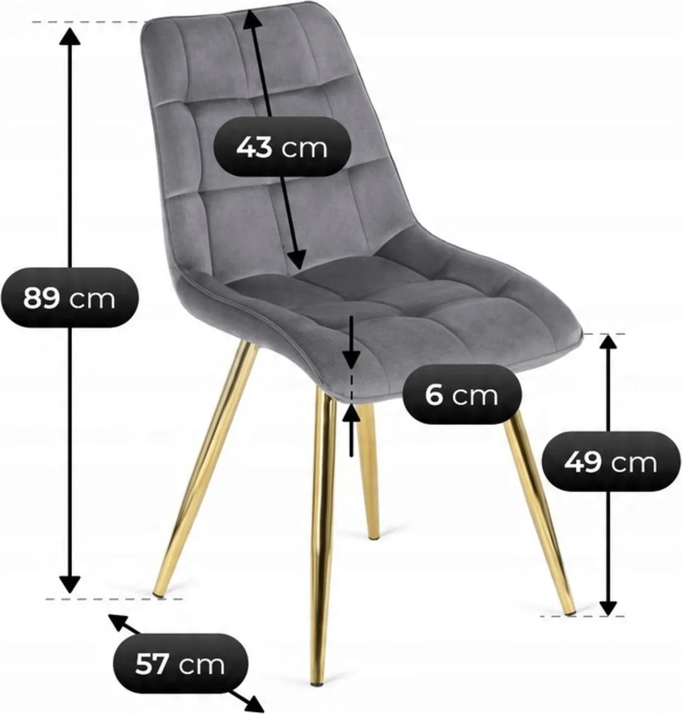 PROXIMA.store - Čalúnená jedálenská stolička CARO FARBA: sivá