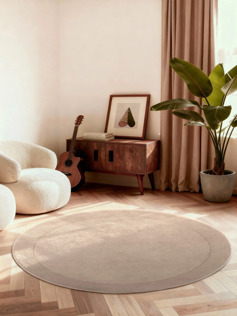 Villeroy & Boch Kusový koberec Kivi 106282 Beige kruh, 150x150 (priemer) kruh, béžová, obývacia izba