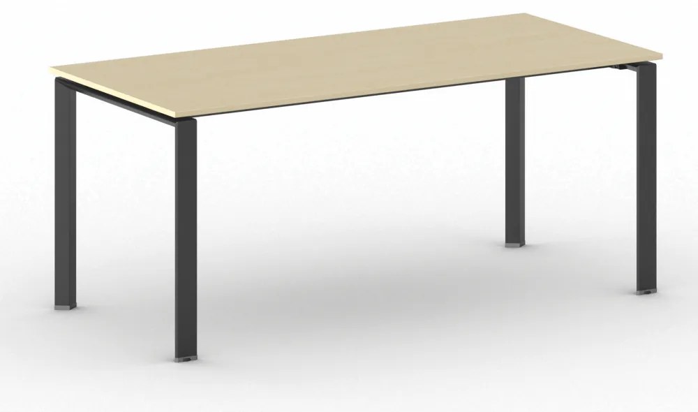 Rokovací kancelársky stôl PRIMO INFINITY, 180x90 cm, čierna podnož, breza