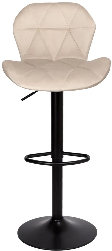 Barová stolička GORDON zamatová béžová/čierna